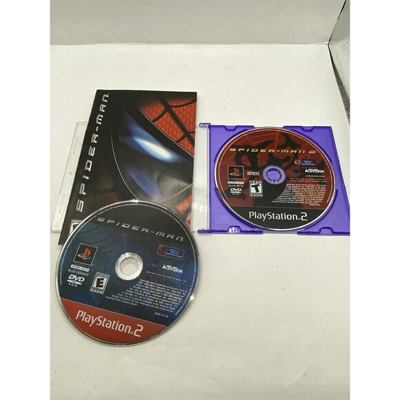 Spiderman 1 + Spider-Man 2 Bundle (Sony PlayStation 2, 2004 PS2) - Picture 1 of 2